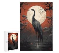 Puzzle 1000 PCS pour Adolescents Black Stork Vector Puzzle Jeux De Famille Assemblage De Motifs Cadeaux Uniques pour Anniversaire Et Noël 1000 PCS