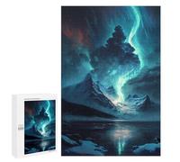 Puzzle 1000 PCS pour Adolescents Blue Aurora Borealis Sky Puzzle Jeux De Famille Assemblage De Motifs Cadeaux Uniques pour Anniversaire Et Noël 1000 PCS