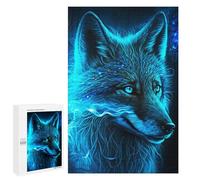 Puzzle 1000 PCS pour Adolescents Blue Wolf Mystical Aura Puzzle Adulte Jeu Manuel Décoration Intérieure Cadeaux Uniques pour Anniversaire Et Noël 1000 PCS