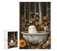 Puzzle 1000 PCS pour Adolescents Boho Ghost Bathtube Forest Puzzles pour Adultes Jeux De Détente Décoration Intérieure Cadeaux Uniques pour Anniversaire Et Noël 1000 PCS