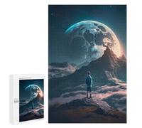 Puzzle 1000 PCS pour Adolescents Boy Looking at The Moon Puzzle Jeux De Famille Assemblage De Motifs Cadeaux Uniques pour Anniversaire Et Noël 1000 PCS