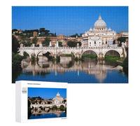 Puzzle 1000 PCS pour Adolescents Bridge Over Reflective Water with Dome in Background Puzzles pour Adultes Jeux De Détente Décoration Parfaite Interaction Parent-Enfant 1000 PCS