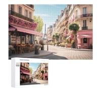 Puzzle 1000 PCS pour Adolescents Charming Parisian Street with Eiffel Tower View Puzzle pour Adultes, Jouet, Décoration Murale, Améliore La Mémoire, Aide À Exercer Le Cerveau 1000 PCS