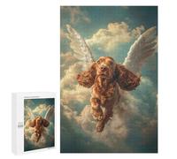 Puzzle 1000 PCS pour Adolescents Cocker Spaniel with Angel Wings Heavenly Dog Tribute Puzzles pour Adultes Jeu Familial Décoration Intérieure pour Anniversaire, Noël 1000 PCS