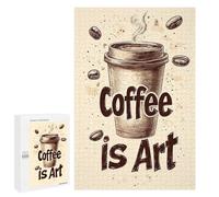 Puzzle 1000 PCS pour Adolescents Coffee is Art Illustration Puzzle Adulte Jeu Manuel Décoration Intérieure Cadeaux Uniques pour Anniversaire Et Noël 1000 PCS