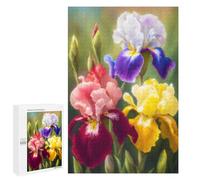 Puzzle 1000 PCS pour Adolescents Colorful Iris Flower Bouquet Casse-têtes pour Adolescents Analyse Et Logique Interaction Parent-Enfant Jeux Stimulants Jouets 1000 PCS