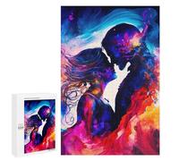 Puzzle 1000 PCS pour Adolescents Colorful Kiss Abstract Artwork Puzzle pour Adultes Jeu De Réflexion, Analyse Et Logique, Idéal comme Cadeau 1000 PCS