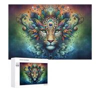 Puzzle 1000 PCS pour Adolescents Colorful Leopard Artwork Puzzle pour Adultes, Jouet, Décoration Murale, Améliore La Mémoire, Aide À Exercer Le Cerveau 1000 PCS