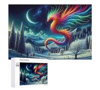 Puzzle 1000 PCS pour Adolescents Colorful Phoenix in Winter Landscape Puzzle pour Adultes Jeu De Réflexion, Analyse Et Logique, Idéal comme Cadeau 1000 PCS