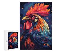 Puzzle 1000 PCS pour Adolescents Colorful Rooster Illustration Puzzle pour Adolescents Améliore La Mémoire Défi À Compléter Amusant en Famille Et Soirée Jeux 1000 PCS