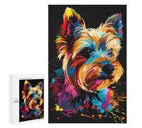 Puzzle 1000 PCS pour Adolescents Colorful Yorkshire Terrier Art Print-1 Puzzle pour Adolescents Améliore La Mémoire Défi À Compléter Amusant en Famille Et Soirée Jeux 1000 PCS