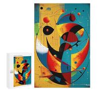 Puzzle 1000 PCS pour Adolescents Cosmic Crescents and Orbits - Mid-Century Modern Abstract Geometry Jeux De Puzzle Relaxants, Défi Difficile, Cadeaux Uniques pour Anniversaire Et Noël 1000 PCS