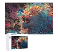 Puzzle 1000 PCS pour Adolescents Cosmic Lion A Whimsical Artwork Puzzle pour Adultes, Jouet, Décoration Murale, Améliore La Mémoire, Aide À Exercer Le Cerveau 1000 PCS