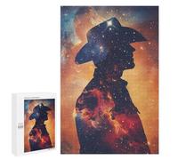Puzzle 1000 PCS pour Adolescents Cowboy Galaxy Silhouette Puzzles pour Adultes Jeux De Détente Décoration Intérieure Cadeaux Uniques pour Anniversaire Et Noël 1000 PCS
