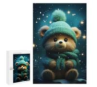 Puzzle 1000 PCS pour Adolescents Cute Bear in Winter Casse-têtes pour Adultes Jeux Relaxants Analyse Et Logique Interaction Parent-Enfant 1000 PCS