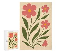 Puzzle 1000 PCS Pour Adolescents Delicate Pink Floral Illustration - Elegant Botanical Wall Art for Nature Lovers Casse-têtes Pour Adultes Jeux Relaxants Analyse Et Logique Interaction Parent-enfant 1
