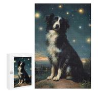 Puzzle 1000 PCS pour Adolescents Dog Under The Stars Puzzle Jeux De Famille Assemblage De Motifs Cadeaux Uniques pour Anniversaire Et Noël 1000 PCS