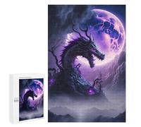 Puzzle 1000 PCS pour Adolescents Dragon Under The Moonlit Sky -1 Puzzle pour Adultes Jeu De Réflexion, Analyse Et Logique, Idéal comme Cadeau 1000 PCS