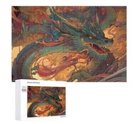 Puzzle 1000 PCS pour Adolescents Dragon's Fiery Ascension Puzzle pour Adultes Jeu De Réflexion, Analyse Et Logique, Idéal comme Cadeau 1000 PCS