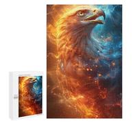 Puzzle 1000 PCS pour Adolescents Eagle Spirit Fire Art Puzzle pour Adolescents Améliore La Mémoire Défi À Compléter Amusant en Famille Et Soirée Jeux 1000 PCS