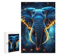 Puzzle 1000 PCS pour Adolescents Enchanted Glowing Elephant Art Print Puzzle pour Adolescents Améliore La Mémoire Défi À Compléter Amusant en Famille Et Soirée Jeux 1000 PCS