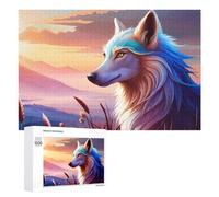 Puzzle 1000 PCS pour Adolescents Enchanted Wolf at Sunset Puzzle pour Adultes, Jouet, Décoration Murale, Améliore La Mémoire, Aide À Exercer Le Cerveau 1000 PCS