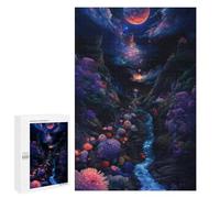 Puzzle 1000 PCS pour Adolescents Fantasy Forest with Glowing Flowers Puzzles pour Adultes : Améliorent La Mémoire, Difficiles Et Stimulants, Cadeaux De Noël Et d'anniversaire 1000 PCS