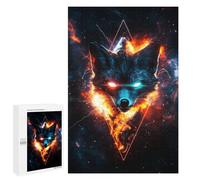 Puzzle 1000 PCS pour Adolescents Fiery Galactic Fox Puzzle Jeux De Famille Assemblage De Motifs Cadeaux Uniques pour Anniversaire Et Noël 1000 PCS