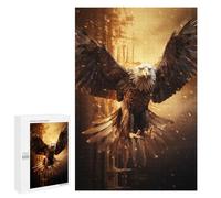 Puzzle 1000 PCS pour Adolescents Fire Flames Bald Eagle USA Puzzles pour Adultes Jeux De Détente Décoration Intérieure Cadeaux Uniques pour Anniversaire Et Noël 1000 PCS