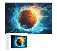 Puzzle 1000 PCS pour Adolescents Flaming Basketball Ignite Your Game! Puzzle pour Adultes, Jouet, Décoration Murale, Améliore La Mémoire, Aide À Exercer Le Cerveau 1000 PCS