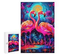 Puzzle 1000 PCS pour Adolescents Flamingo Paradise Puzzles pour Adultes Jeu Familial Course De Vitesse Manuelle Cadeaux Anti-Stress 1000 PCS