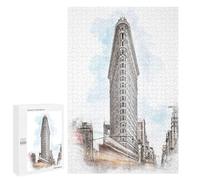 Puzzle 1000 PCS pour Adolescents Flatiron Building New York Puzzles pour Adultes Jeux Relaxants Décoration Intérieure Cadeaux Uniques pour Anniversaire Et Noël 1000 PCS