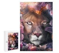 Puzzle 1000 PCS pour Adolescents Floral Cougar Puzzle Jeux De Famille Assemblage De Motifs Cadeaux Uniques pour Anniversaire Et Noël 1000 PCS