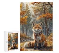 Puzzle 1000 PCS pour Adolescents Fox in Autumn Woods Puzzle Jeux De Famille Assemblage De Motifs Cadeaux Uniques pour Anniversaire Et Noël 1000 PCS