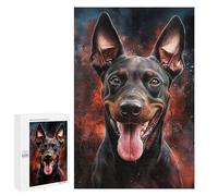 Puzzle 1000 PCS pour Adolescents Funny Doberman Portrait Puzzle Adulte Jeu Manuel Décoration Intérieure Cadeaux Uniques pour Anniversaire Et Noël 1000 PCS