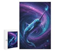 Puzzle 1000 PCS pour Adolescents Galactic Narwhal - Cosmic Whale Fantasy Digital Art Casse-têtes pour Adolescents Analyse Et Logique Interaction Parent-Enfant Jeux Stimulants Jouets 1000 PCS
