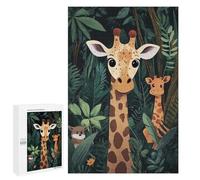 Puzzle 1000 PCS pour Adolescents Giraffe Family in Jungle Puzzle Jeux De Famille Assemblage De Motifs Cadeaux Uniques pour Anniversaire Et Noël 1000 PCS