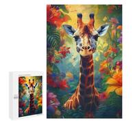 Puzzle 1000 PCS pour Adolescents Giraffe in Jungle Bloom Casse-têtes pour Adolescents Analyse Et Logique Interaction Parent-Enfant Jeux Stimulants Jouets 1000 PCS