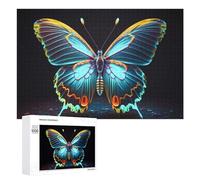 Puzzle 1000 PCS pour Adolescents Glowing Neon Butterfly Artwork Puzzle pour Adultes Jeu De Réflexion, Analyse Et Logique, Idéal comme Cadeau 1000 PCS