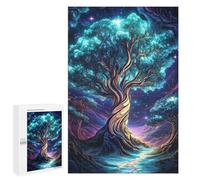 Puzzle 1000 PCS pour Adolescents Glowing Tree in Night Sky Puzzles pour Adultes Jeux Relaxants Décoration Intérieure Cadeaux Uniques pour Anniversaire Et Noël 1000 PCS