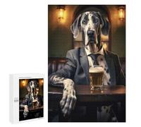 Puzzle 1000 PCS pour Adolescents Great Dane in The Pub Puzzle Adulte Jeu Manuel Décoration Intérieure Cadeaux Uniques pour Anniversaire Et Noël 1000 PCS
