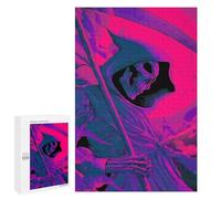 Puzzle 1000 PCS pour Adolescents Grim Reaper in Purple and Blue Puzzle Jeux De Famille Assemblage De Motifs Cadeaux Uniques pour Anniversaire Et Noël 1000 PCS