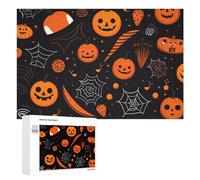 Puzzle 1000 PCS pour Adolescents Halloween Pumpkin Party Decorations Puzzles pour Adultes Jeux De Détente Décoration Parfaite Interaction Parent-Enfant 1000 PCS