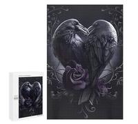 Puzzle 1000 PCS pour Adolescents Heart-Shaped Raven Pair Puzzle pour Adultes Jeu De Réflexion, Analyse Et Logique, Idéal comme Cadeau 1000 PCS