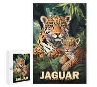 Puzzle 1000 PCS pour Adolescents Jaguar Family Casse-têtes pour Adultes Jeux Relaxants Analyse Et Logique Interaction Parent-Enfant 1000 PCS