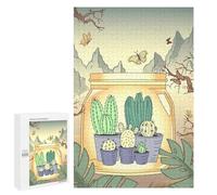Puzzle 1000 PCS pour Adolescents Japanese Cactus Vintage Puzzle Jeux De Famille Assemblage De Motifs Cadeaux Uniques pour Anniversaire Et Noël 1000 PCS