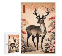 Puzzle 1000 PCS pour Adolescents Japanese Deer Art Print Puzzle Jeux De Famille Assemblage De Motifs Cadeaux Uniques pour Anniversaire Et Noël 1000 PCS