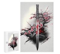 Puzzle 1000 PCS pour Adolescents Japanese Katana Puzzle Adulte Jeu Manuel Décoration Intérieure Cadeaux Uniques pour Anniversaire Et Noël 1000 PCS