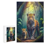 Puzzle 1000 PCS pour Adolescents Jungle Jaguar Family Puzzle Jeux De Famille Assemblage De Motifs Cadeaux Uniques pour Anniversaire Et Noël 1000 PCS