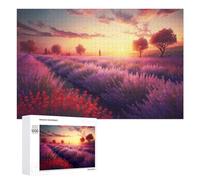 Puzzle 1000 PCS pour Adolescents Lavender Fields at Sunset -1 Puzzle pour Adultes Jeu De Réflexion, Analyse Et Logique, Idéal comme Cadeau 1000 PCS